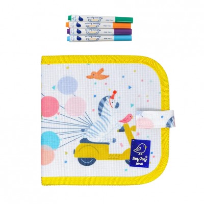 Jaq Jaq Bird Mini Βιβλίο Ζωγραφικής Zebra & 4 Markers