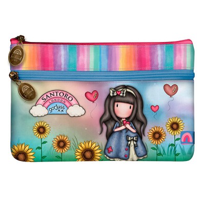 Gorjuss Flat Pencil Case With Pocket - Be Kind To Yourself