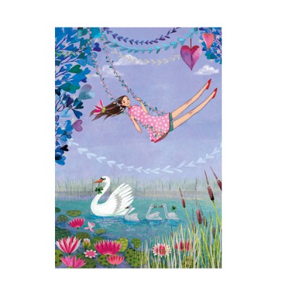 Ευχετήρια Κάρτα Happy Girl With Swan