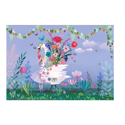 Ευχετήρια Κάρτα Swan With Flowers