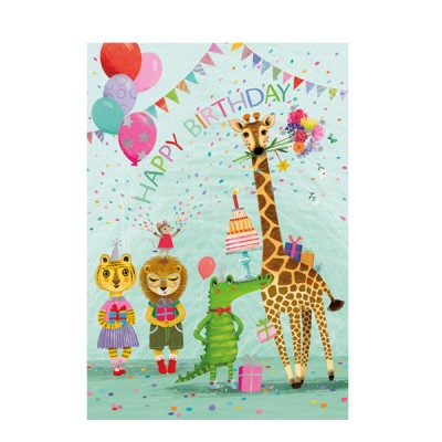Ευχετήρια Κάρτα Happy Birthday Animals
