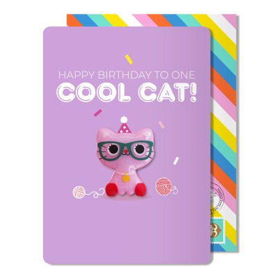 Ευχετήρια Κάρτα Με Μαγνητάκι Cat