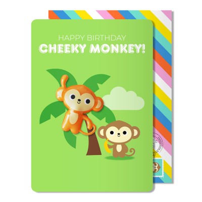 Ευχετήρια Κάρτα Με Μαγνητάκι Monkey