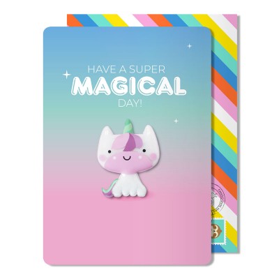 Ευχετήρια Κάρτα Με Μαγνητάκι Unicorn