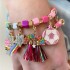 Charm It! Stretch Bracelet Gold Multi Cube