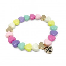 Charm It! Stretch Bracelet Gold Pastel Heart