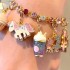 Charm It! Rhinestone Bracelet Gold Pink