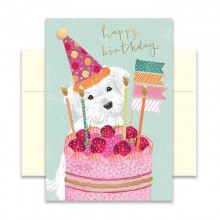 Ευχετήρια Κάρτα Happy Birthday Dog With Cake