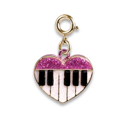 Charm It! Glitter Piano Heart Charm