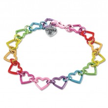 Charm It! Chain Bracelet Rainbow Heart Link