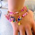 Charm It! Chain Bracelet Rainbow Heart Link