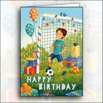 Ευχετήρια Κάρτα Happy Birthday Soccer