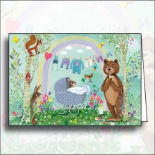 Ευχετήρια Κάρτα Birth Forest Friends