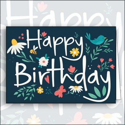 Ευχετήρια Κάρτα Happy Birthday Flowers