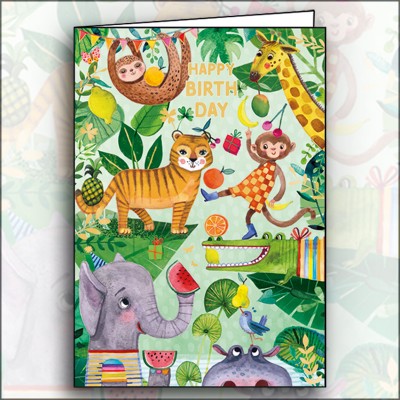 Ευχετήρια Κάρτα Happy Birthday Animals