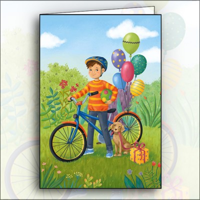 Ευχετήρια Κάρτα Boy With Bike