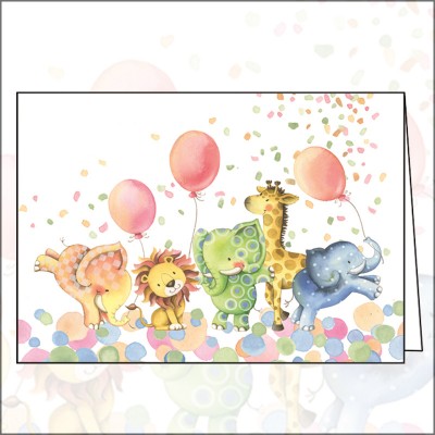 Ευχετήρια Κάρτα Animal Friends Party