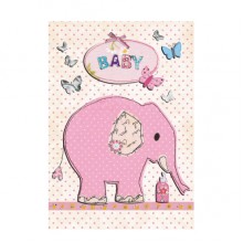 Ευχετήρια Κάρτα Baby Elephant Pink