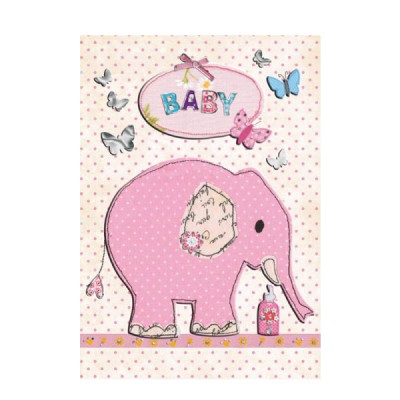 Ευχετήρια Κάρτα Baby Elephant Pink