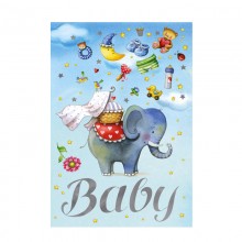 Ευχετήρια Κάρτα Baby Elephant Blue