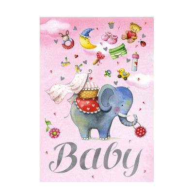 Ευχετήρια Κάρτα Baby Elephant Pink