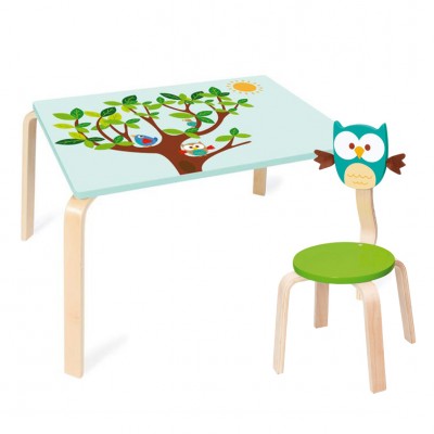 Ξύλινο Παιδικό Τραπεζάκι & Καρέκλα Owl Lou
