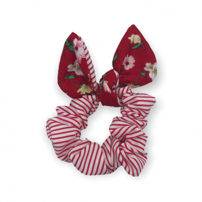 Scrunchie Bunny Dark Red Garden